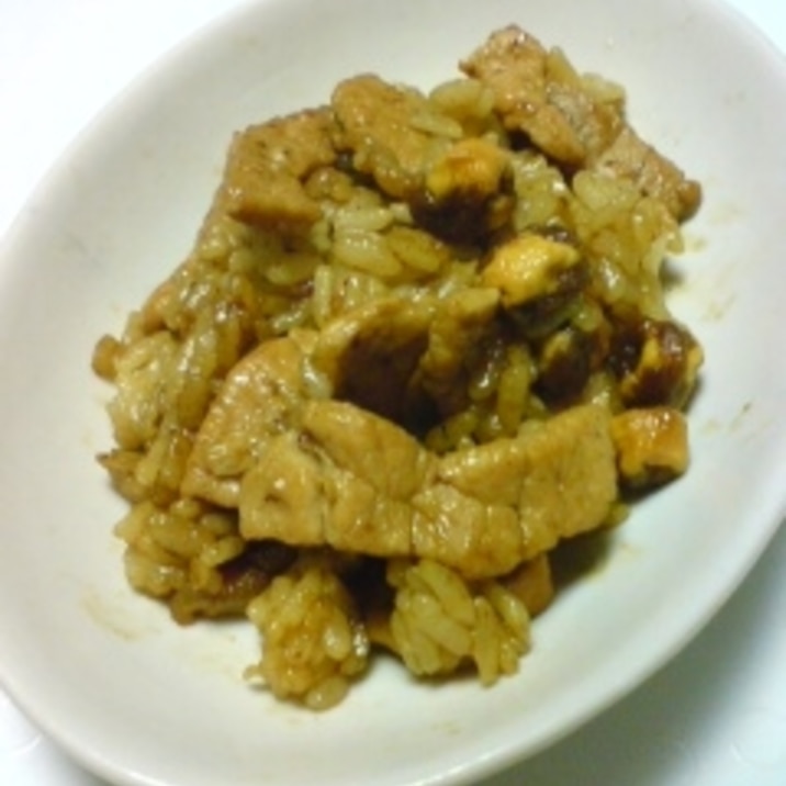 豚肉とマヨとプルコギのたれと粉末生姜のチャーハン